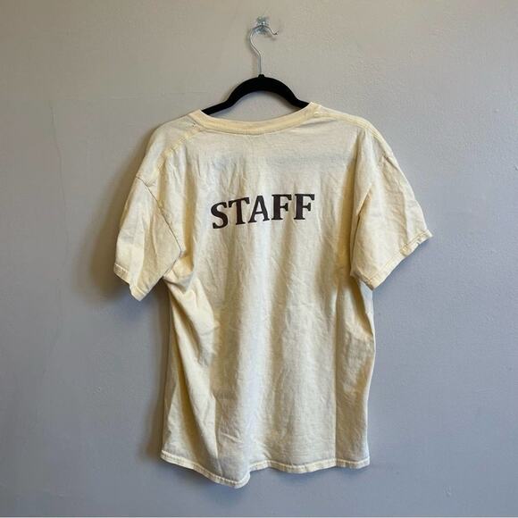 Vintage L short sleeve t-shirt Dwight Shrut STAFF Gildan 1990s - Picture 5 of 8
